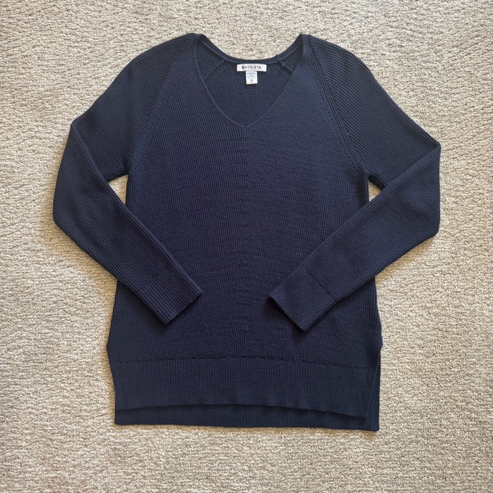Athleta Hanover Merino Wool Blend Sweater - Navy - XS